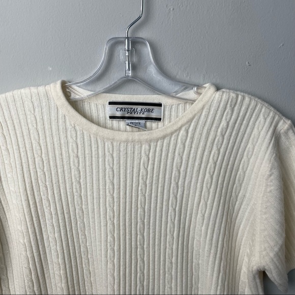 Vintage Crystal-Kobe Short Sleeve Sweater Top Size Petite Small - Picture 4 of 7